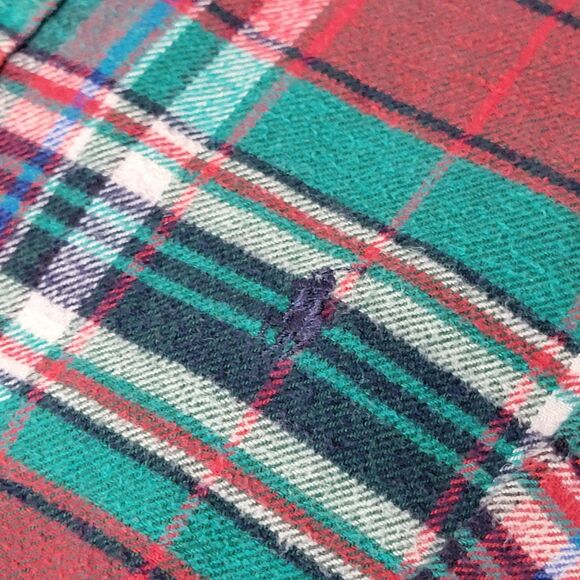 VTG Ralph Lauren Flannel Shirt Men's Large Red Green Plaid Button Down Outdoors - Picture 4 of 7